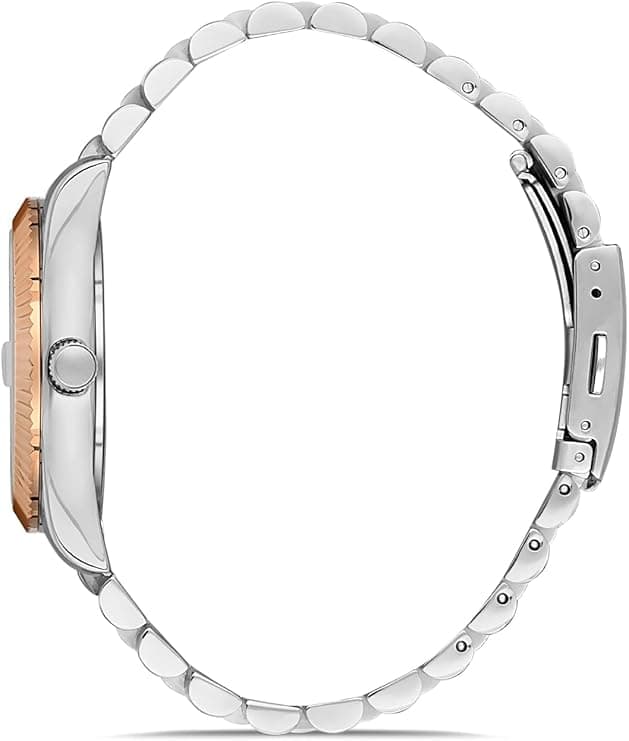 Daniel Klein Casual Analog Watch for Women, Stainless Steel Strap - Silver Gold, DK.1.13039-6