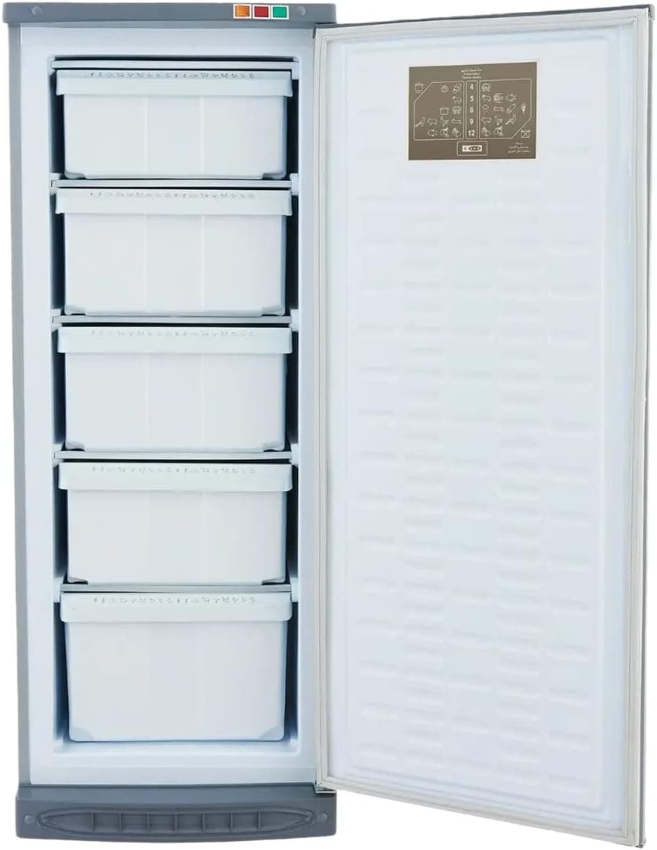 Alaska Upright Freezer, 5 Drawers, UP270 - Silver