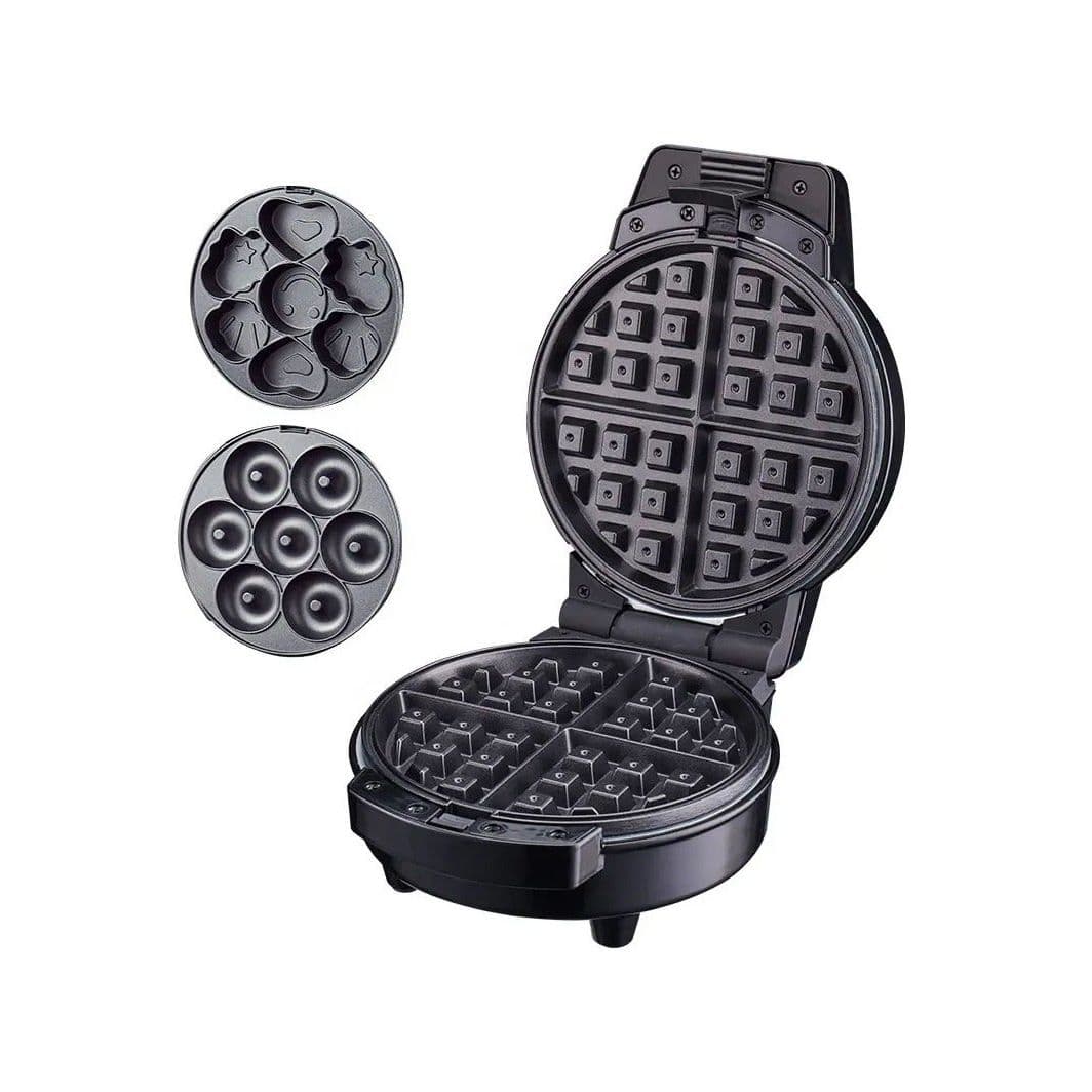 Sokany 3-in-1 Waffle Maker with Interchangeable Plates, Red (SK-08006)