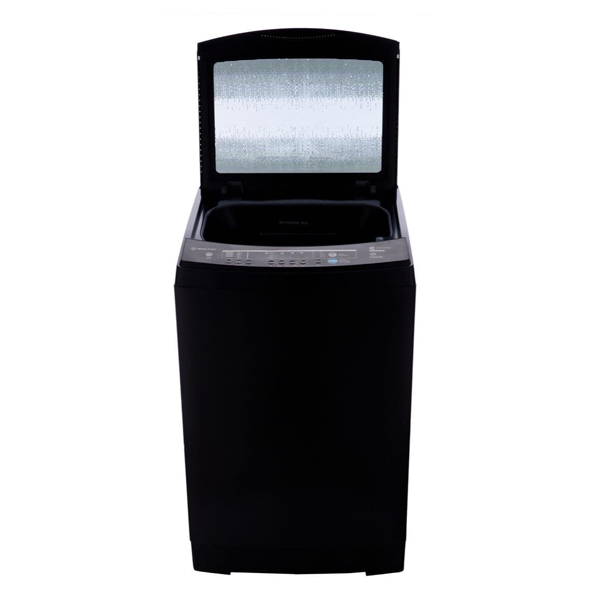 White Point Top Loading Washing Machine, 15 kg, Hydraulic Glass Door, WPTL150DGBMA - Black