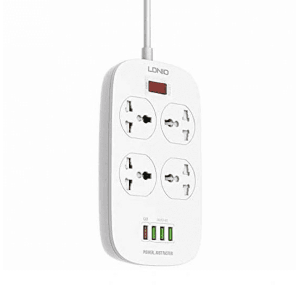 Ldnio Power Strip 4 Power Socket 4 USB 2500W 2M - White