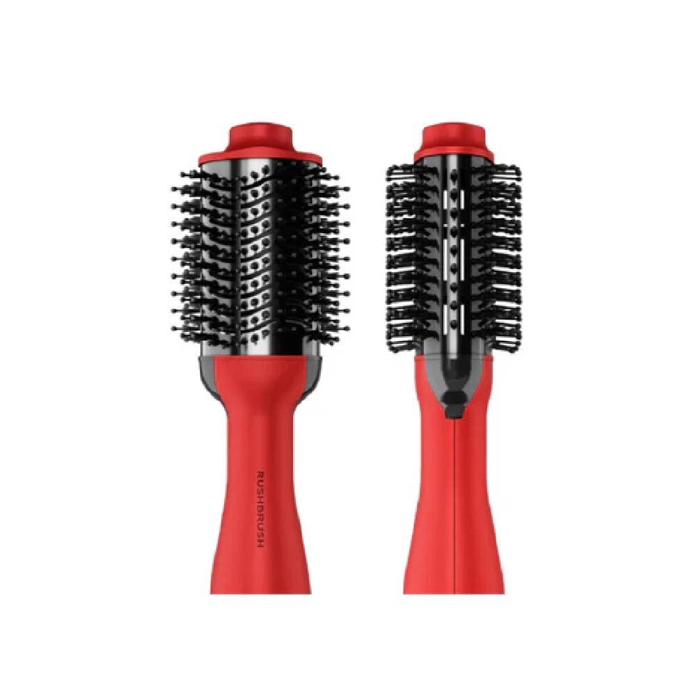 مكواة الشعر راش براش V2 بلس بقوة 1200 واط، منحنية مع خاصية زيادة كثافة الشعر - أحمر