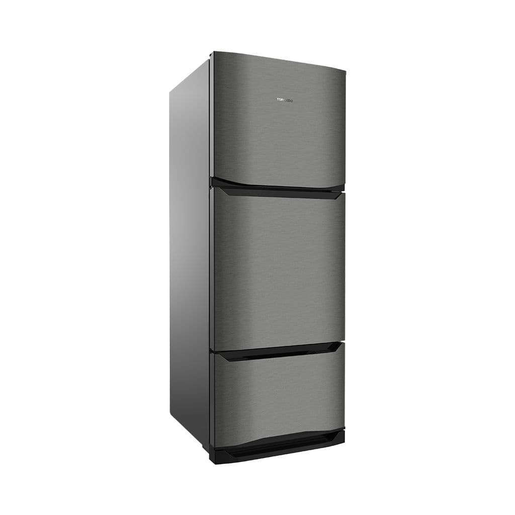 Tornado Refrigerator, 3 Doors, 351 Liters, 12.4 Feet, Stainless, RF45FTDST - Dark Silver