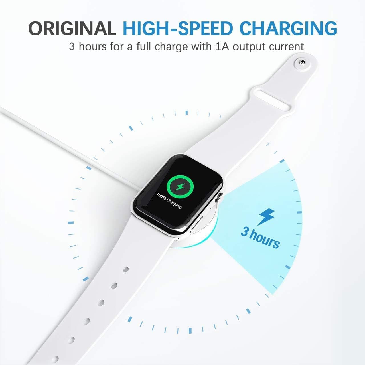 USB Wireless Magnetic Compatible with Apple Watch 80cm - white