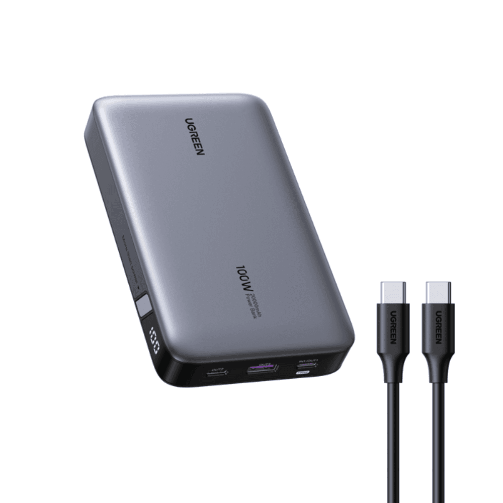 Ugreen 20000mAh Fast ChargrePower Bank 100W, PB720 - Gray