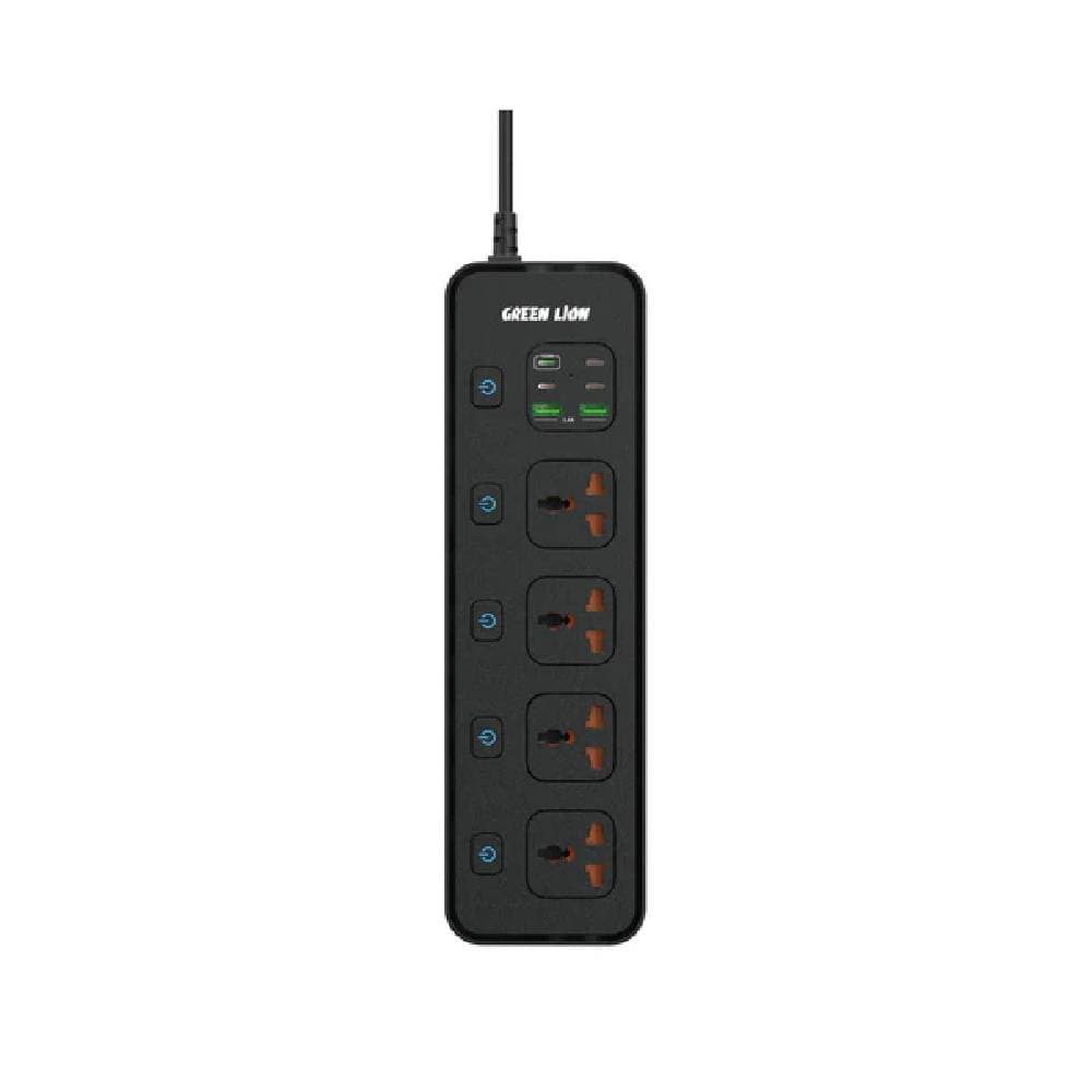 Green Lion PD 30W 4 Power Socket, 4 USB-A, 2 USB-C - Black