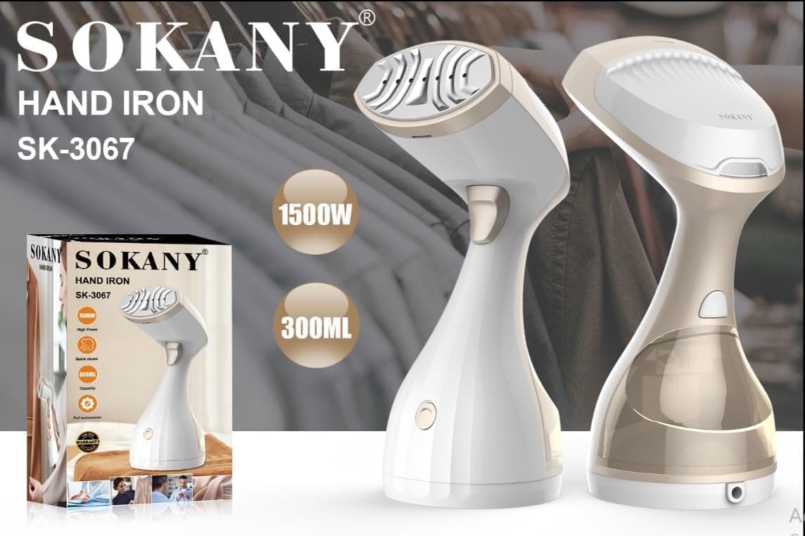 Sokany | Handheld Steam Iron, 1500 watt, 300 ml - White, SK-3067