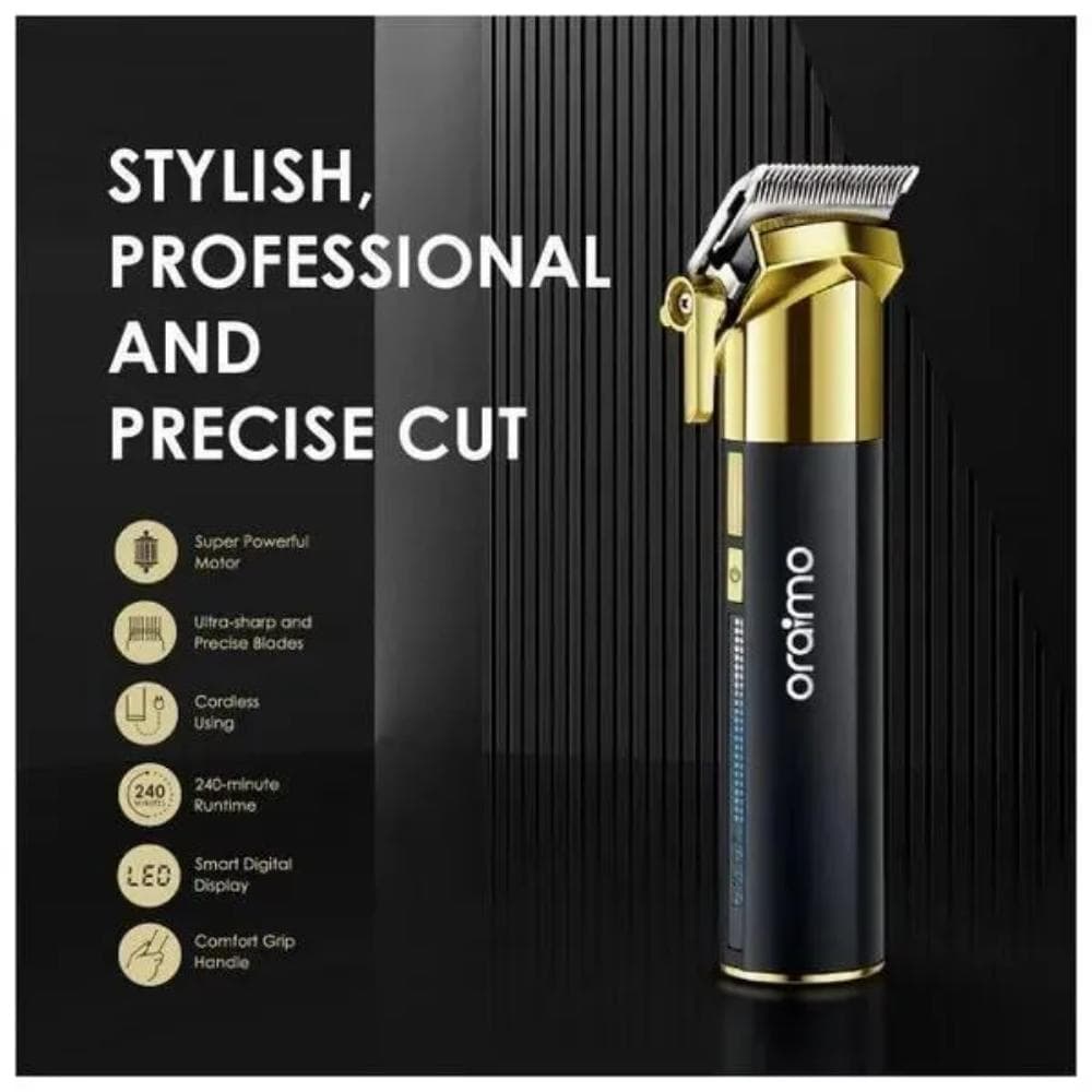 Oraimo Smart Clipper 2 Prestige Digital Rechargeable Hair Clipper, Black Gold - OPC-CL33N
