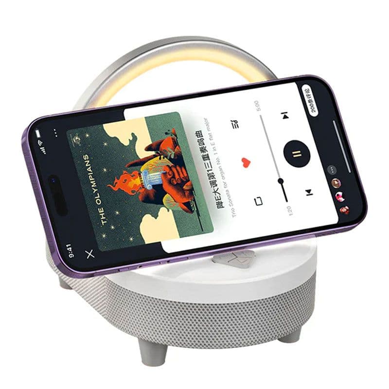 Recci 4-in-1 Wireless Charger, Stand & 15W Light - White, RLS-L16