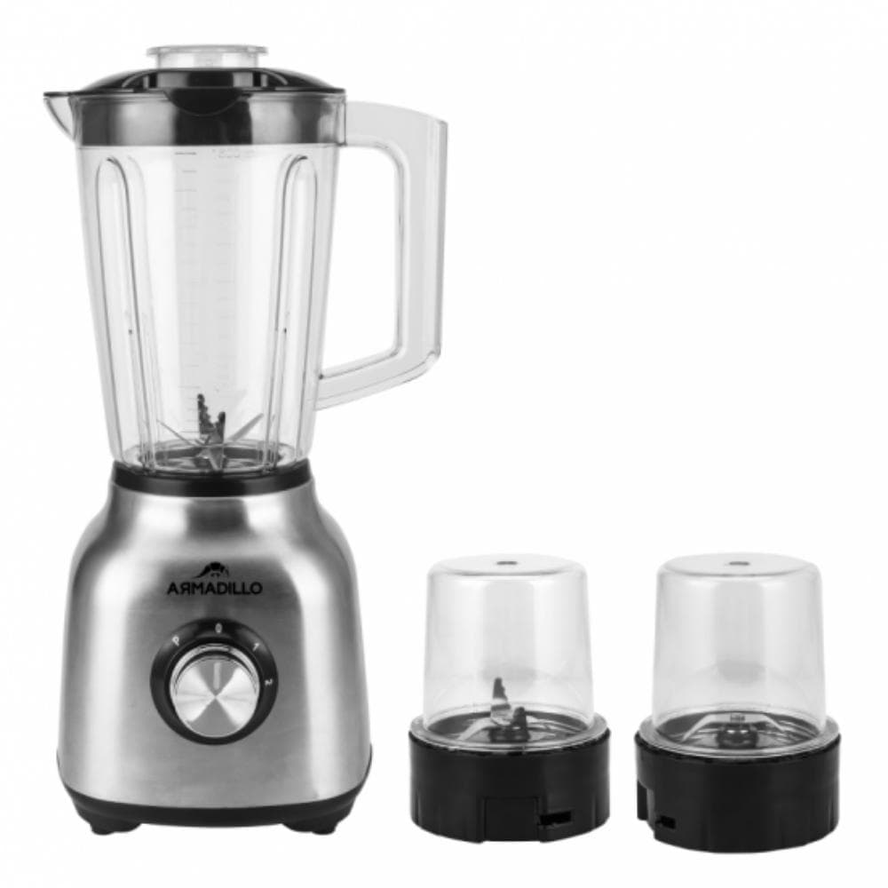 Armadillo Stainless Blender With 2 Grinders 500W - Silver