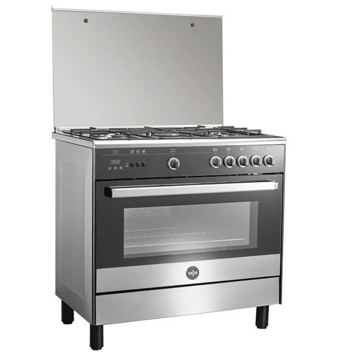 La Germania Cooker 90* 60 cm 5 Gas Burners Freestanding - Stainless x Black - 9M10G4A1X4AWW