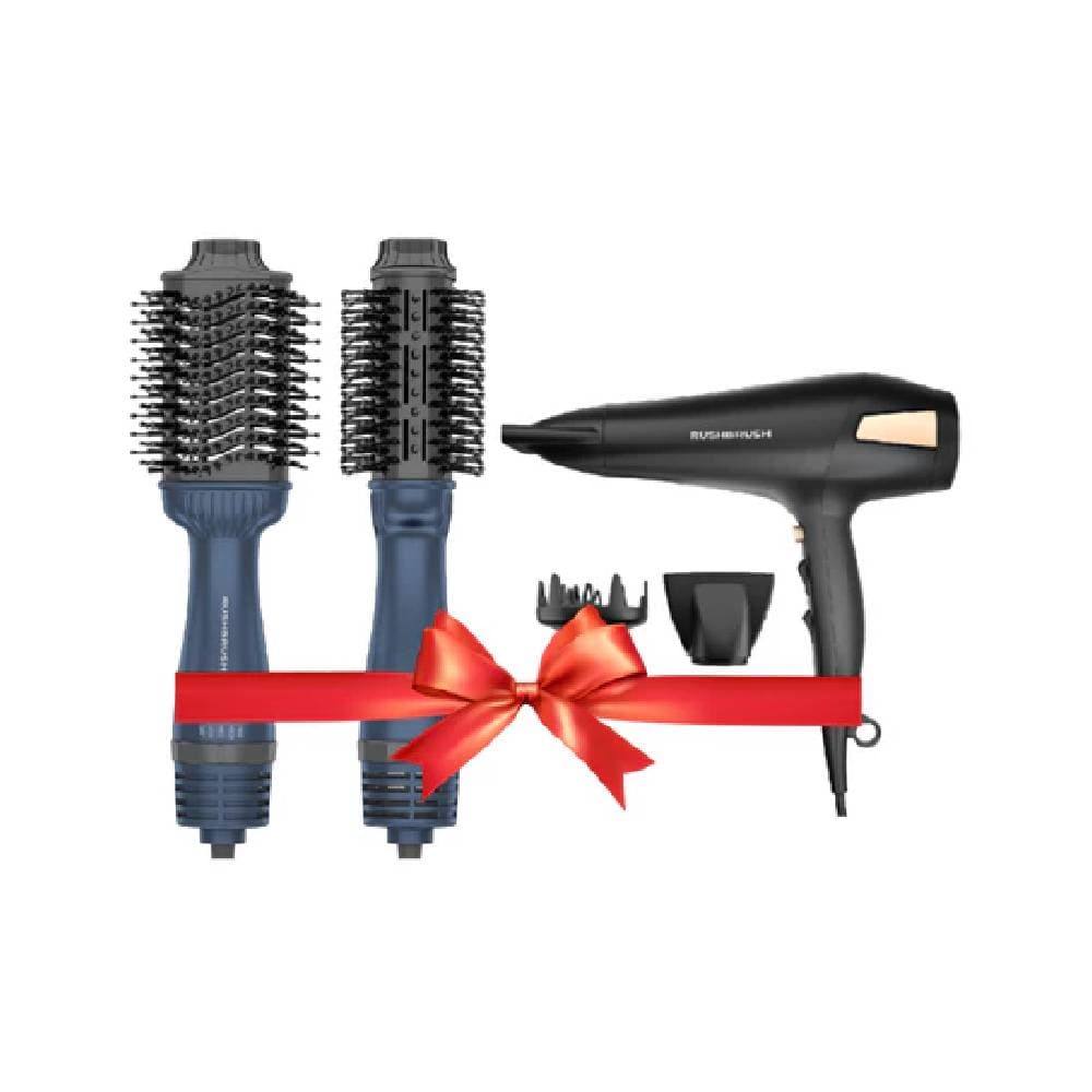 Rush Brush V3 Pro Hair Straightener, 1400W , 3 Speed Settings, 4 Temperature + Rush Brush D2 Pro 2500W Hair Dryer