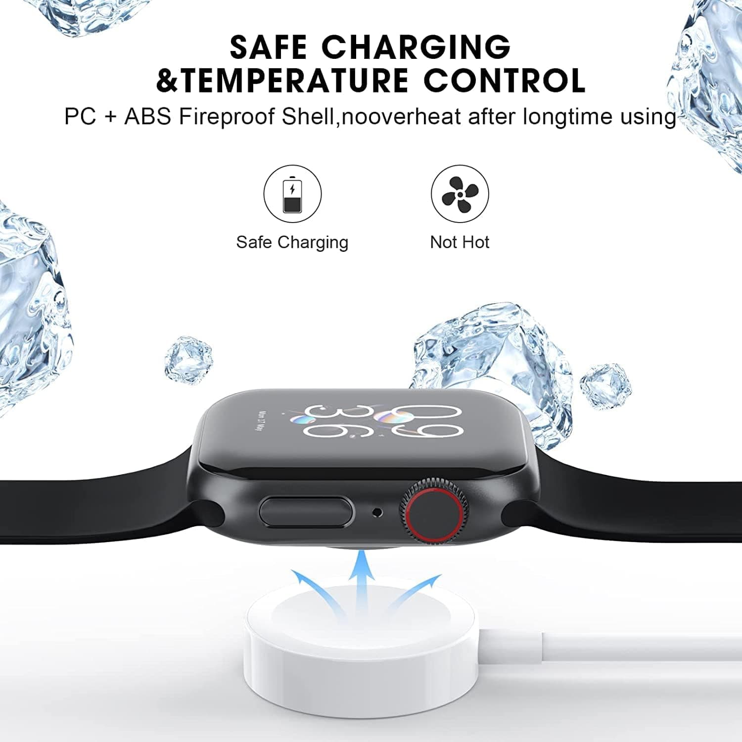 USB Wireless Magnetic Compatible with Apple Watch 80cm - white