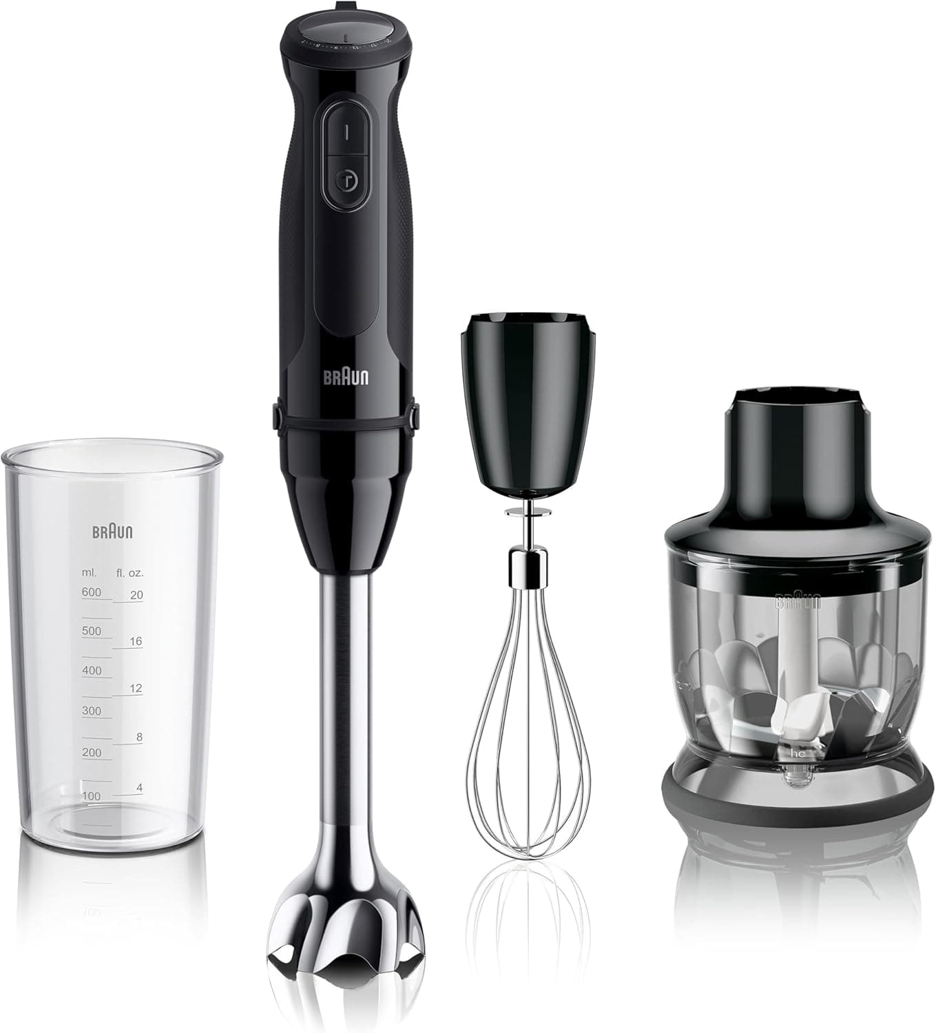 Braun Hand Blender, 1000W, 350ml Chopper, Egg Beater, 50202 Braun - Black