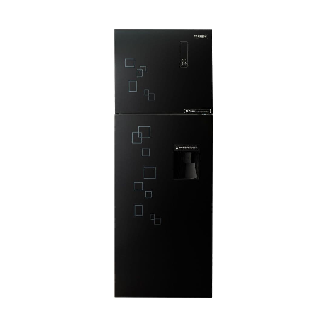 Fresh Refrigerator, 426 Liters, 2 Doors, No Frost, Digital with Water Dispenser, FNTDR540YGB - Black
