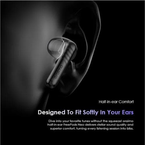 Oraimo FreeBuds Neo wireless earphones, with noise canceling feature, black - OTW-330S
