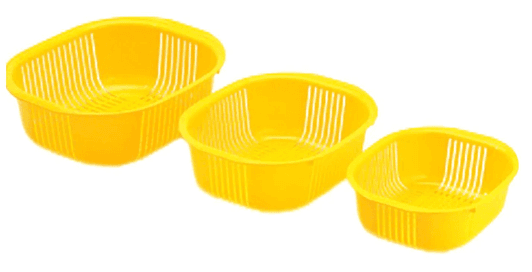 Zahran Plastic Strainer Set, 3 Pieces - Yellow