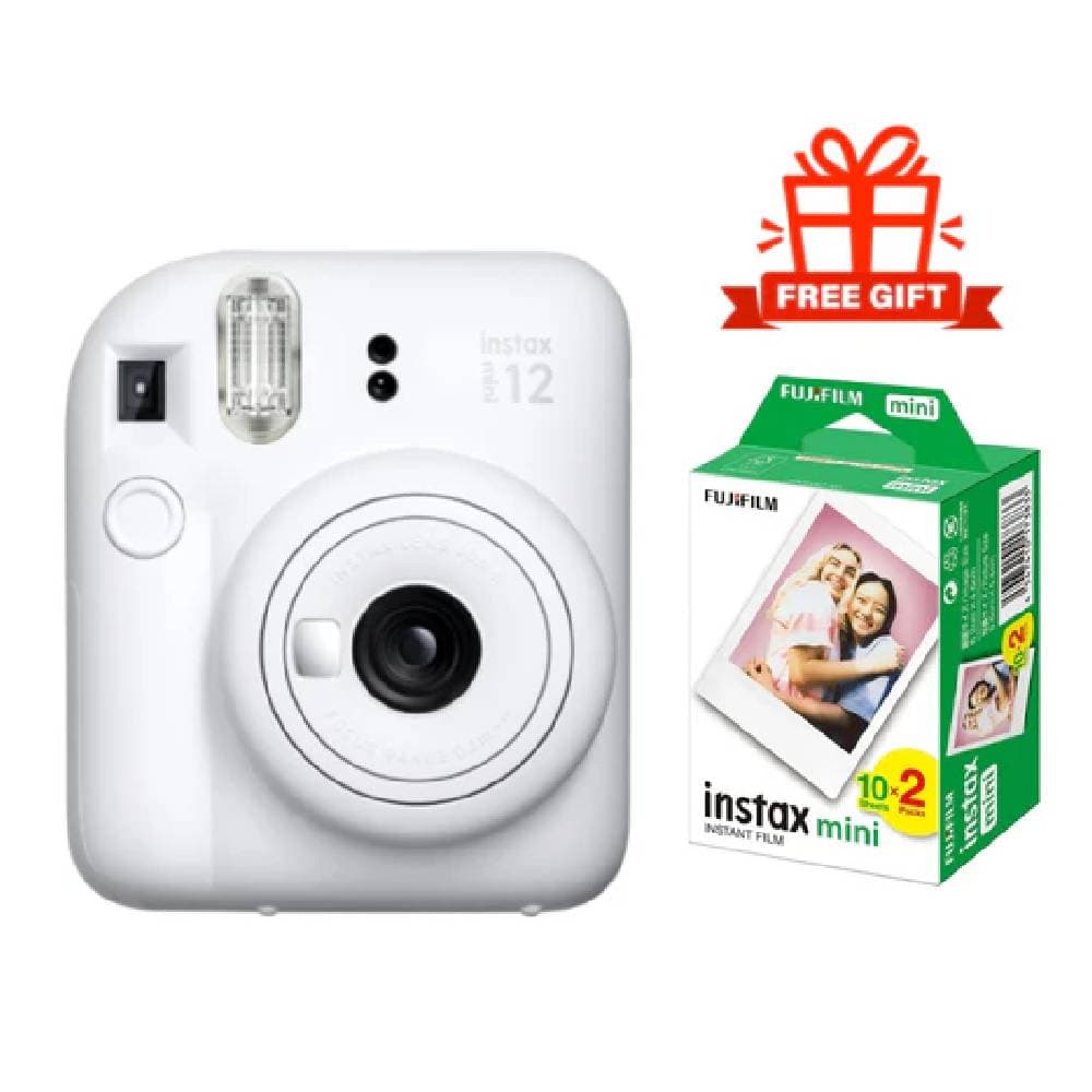 FujiFilm Instax Mini 12 Instant Camera + Fujifilm Instax Mini Film 1-Pack (20 Sheets)