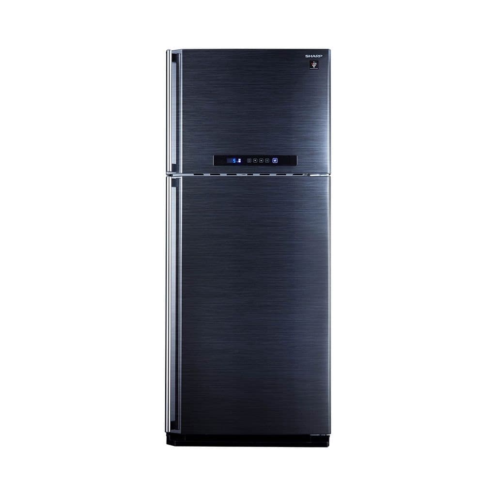 Sharp SJ-PC58A(BK) No Frost Digital Refrigerator, 450 Liter, 2 Doors, Plasmacluster - Black