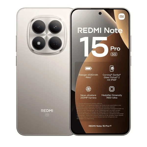 Xiaomi Redmi Note 15 Pro Dual Sim, 512GB, 12GB Ram, 5G - Titanium