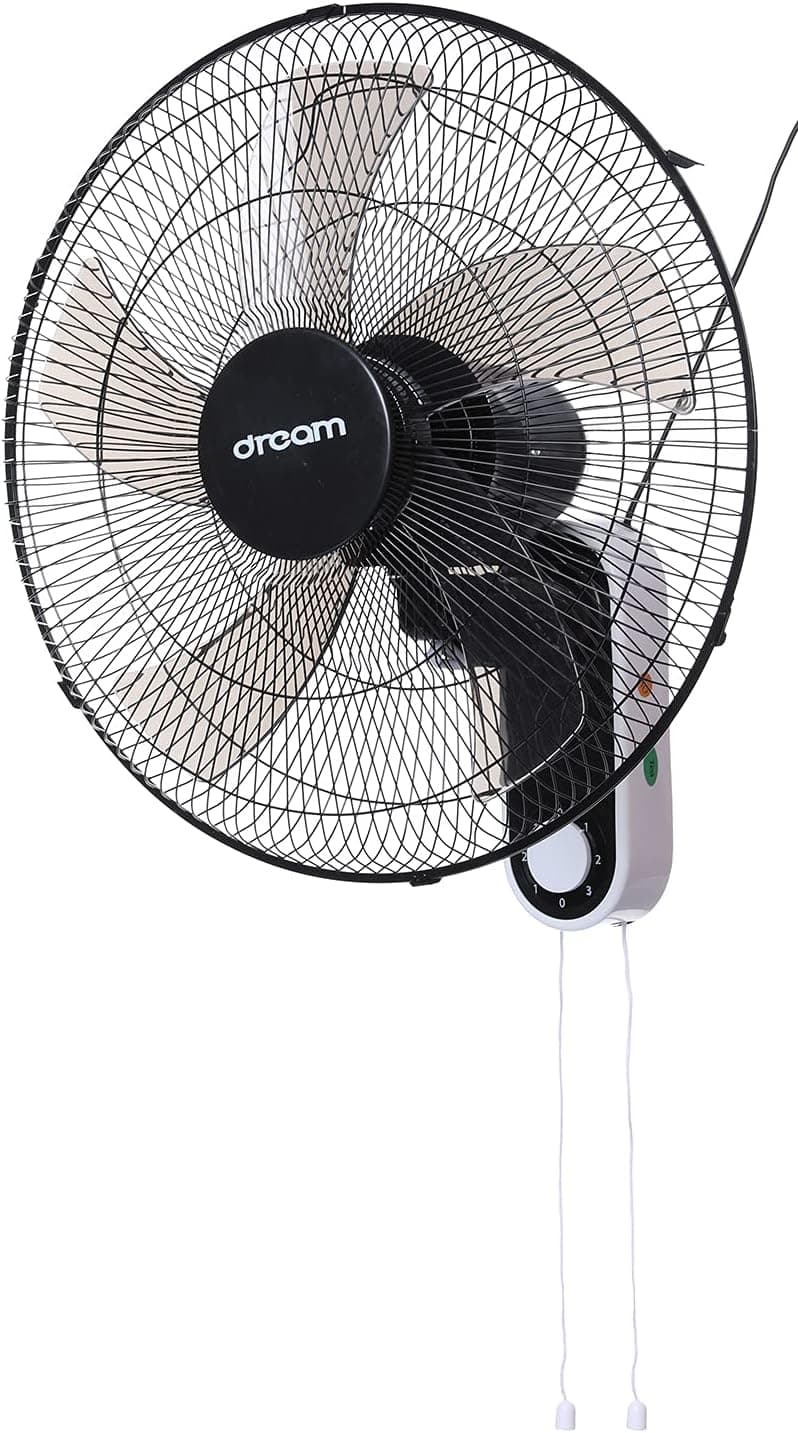 Dream Wall Fan, 18 Inch, 5 Blades, 200 - Black
