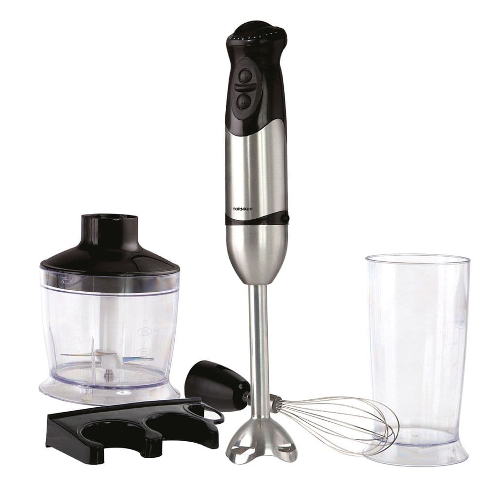 Tornado Hand Mixer, 400 Watt, Chopper, Egg Beater, HB400 - Silver Black