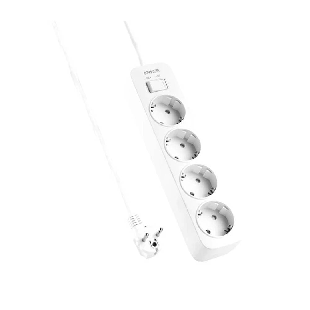 Anker 4-in-1 Power Strip, 4 Sockets, White - A9143L21