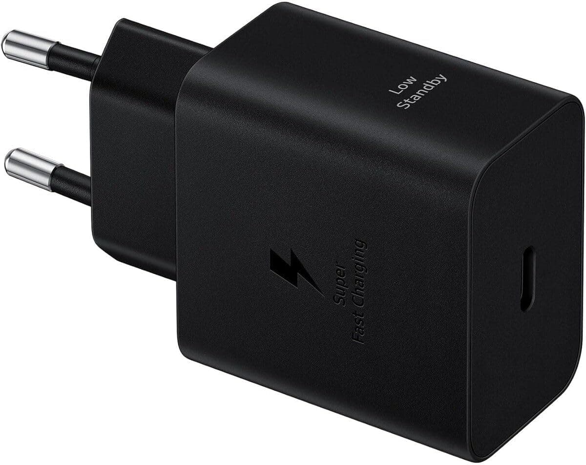 Samsung Compact Charger, 45W with Double-Ended Type-C Cable, 1.8m Length - Black