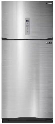 ثلاجة رقمية انفرتر من الستانلس ستيل بخاصية إذابة الثلج (نو فروست) وسعة 396 لتر من تورنيدو - موديل RF-480ATV-DST