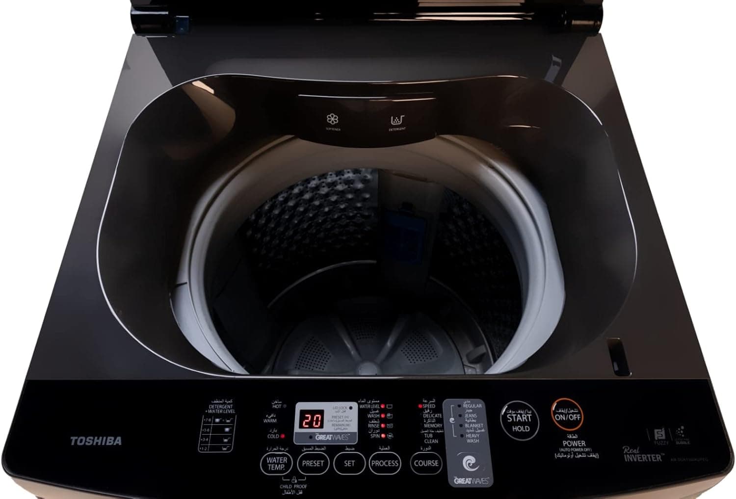 Toshiba Top-Loading Automatic Washing Machine, 13kg, Silver - AW-DUK1300KUPEG(SK)