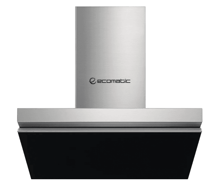 Ecomatic Built-in Decorative Extractor Hood, 60 cm, 650 m³/h, 3 Speeds, LED Lighting, Remote Control, H66FTX - Silver