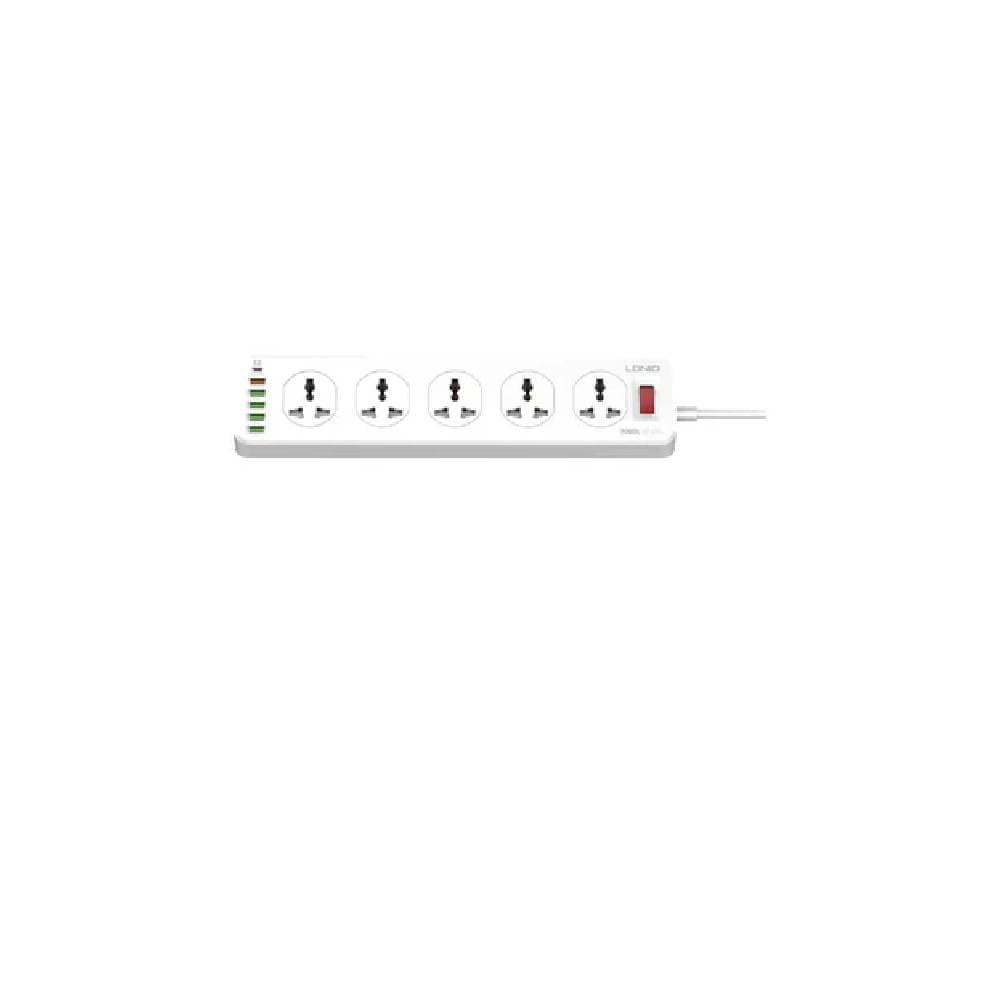 Ldnio Power Strip, 10 Power Socket, 6 USB, 30W - White