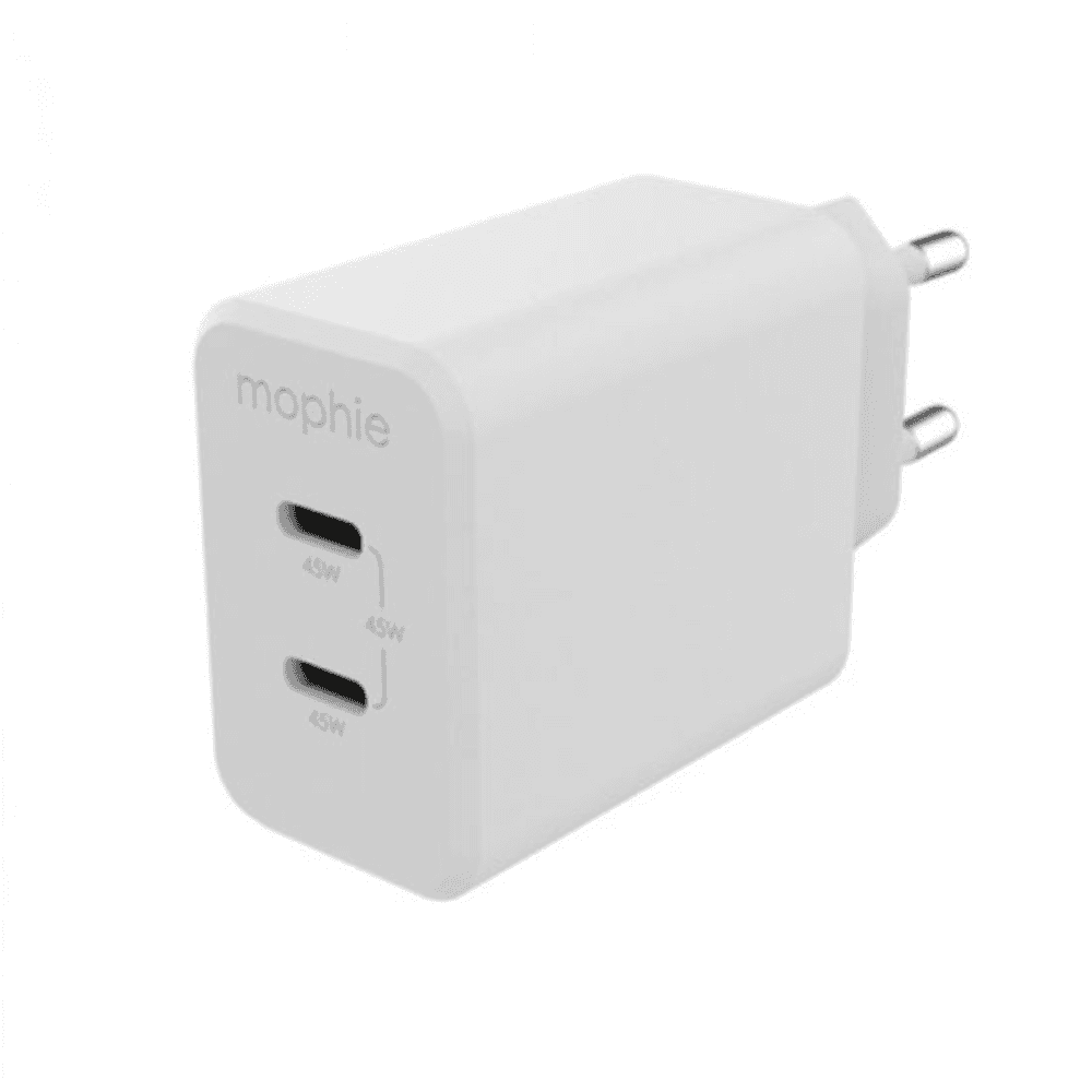 Mophie Charger Home Adapter 45W Fast 2 Port USB-C - White