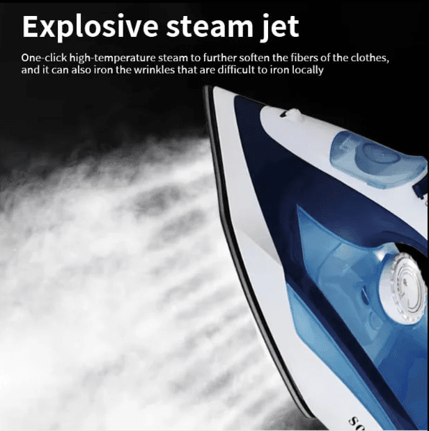 Sokany High-Power Steam Iron with 2200 Watt for Clothes
