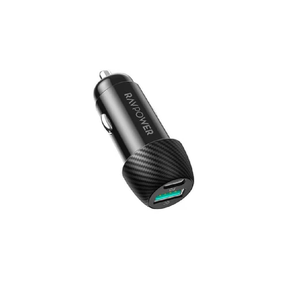 RavPower RP-VC030 PD Pionner 49W 2-Port Car Charger - Black