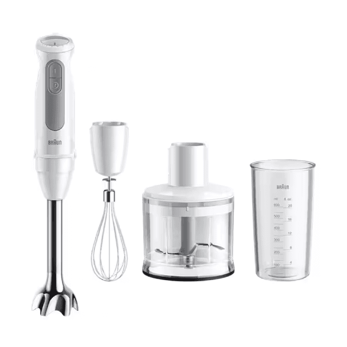 Braun Hand Blender, 1000W, 500ml Chopper, Egg Beater, Braun 50236 - White