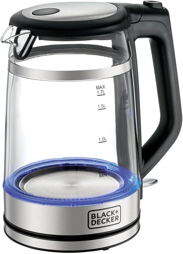 Black & Decker | Electric Kettle ,1.7 Liter, 2200 Watt , Silver Black - GK220-B5