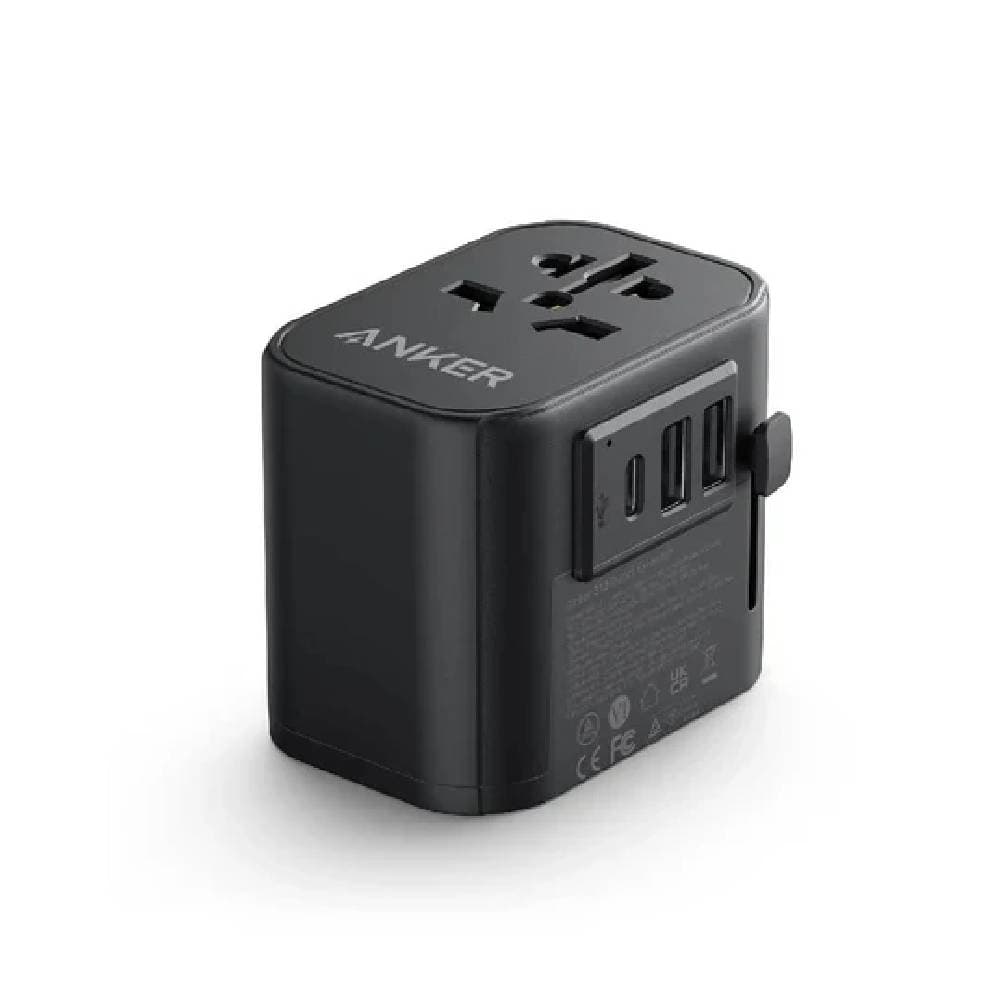 Anker PowerExtend Wall Charger, USB-C + 2 USB-A, AC Outlet, 30 Watt, 4 Ports - Black