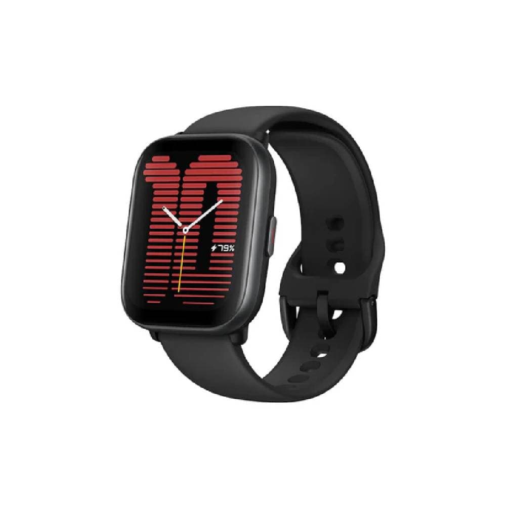 Amazfit Active Smart Watch for Unisex, AMOLED Display, 1.75 Inch - Black