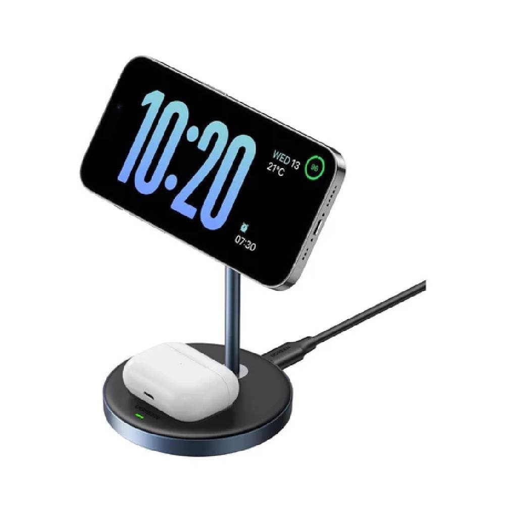 Ugreen 2 in 1 Wireless Charger Fast Magsafe Magnetic Stand Airpods Charging -Grey/Black