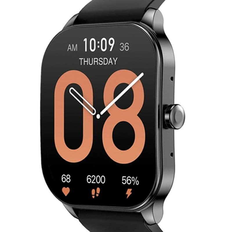 Amazfit Pop 3S Smart Watch, Silver Case and Black Strap