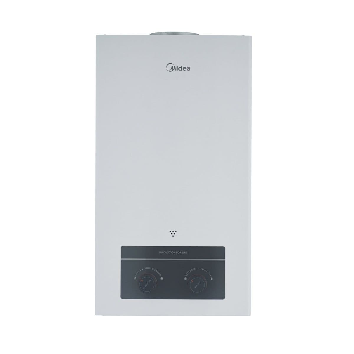Midea Gas Water Heater, Tube, with Chimney, 10 Liters - White, 10DHSL