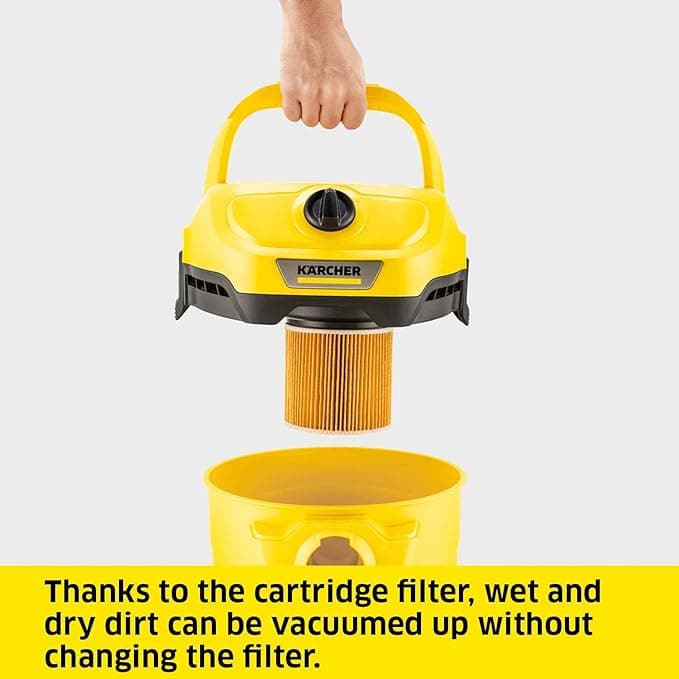 Karcher WD 2 Plus 1000W Wet & Dry Vacuum Cleaner - Yellow