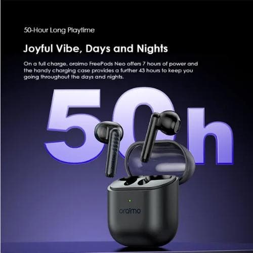 Oraimo FreeBuds Neo wireless earphones, with noise canceling feature, black - OTW-330S