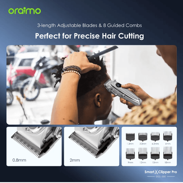Oraimo Hair Clipper Self-sharpening, LED Screen Display, OCL-550 - Silver