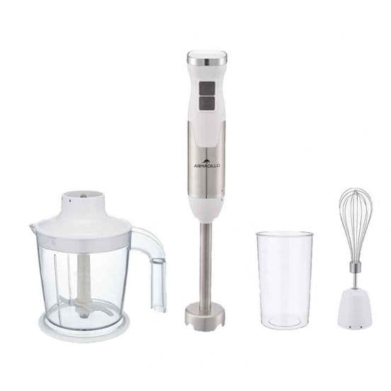 Armadillo Hand Blender Multi-Funtion -1000W , Chopper 700mm , Whisking Bowl 600mm , Egg Beater , ARM-SDA-HBLDG-WH-005 - White