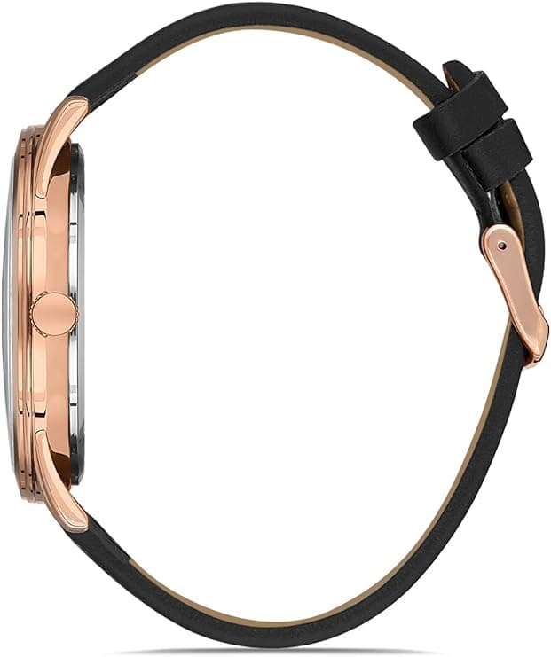 Daniel Klein Analog Watch for Men, Leather Strap - Black, DK.1.13076-4