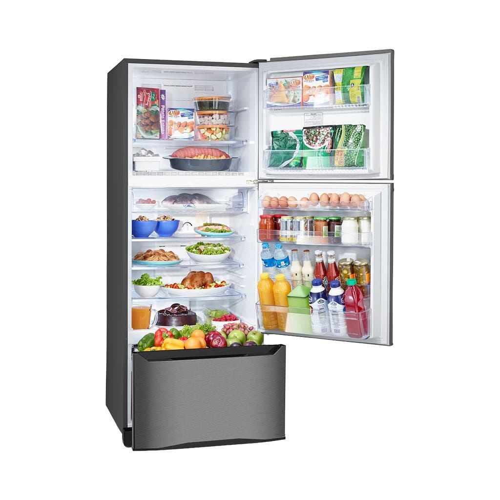 Tornado Refrigerator, 3 Doors, 351 Liters, 12.4 Feet, Stainless, RF45FTDST - Dark Silver