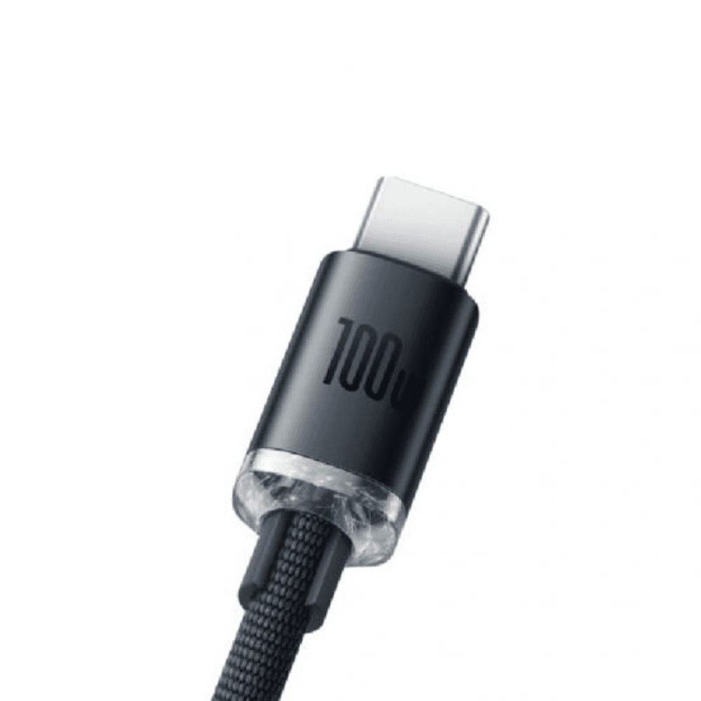 Baseus Crystal Shine Series Cable USB-A to Type-C Fast Charge Data Cable, 100W, 5A, 1.2M, CAAJYY000401 - Black