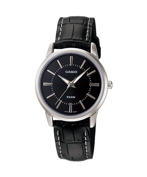 Casio LTP-1303L-1A Enticer Black Analog Leather Ladies Casual Dress Watch